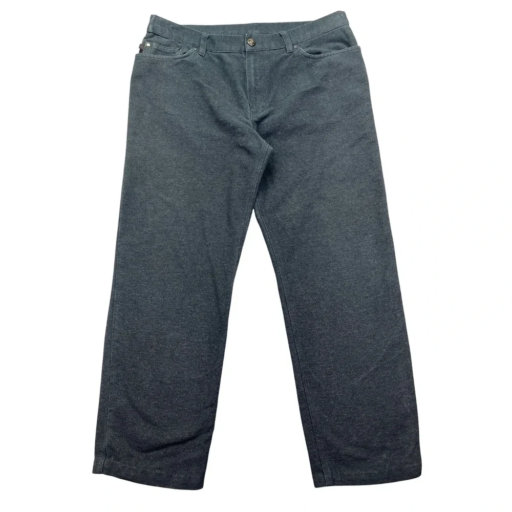 Lauren Jeans Co Knit Denim Pants Comfort Stretch Casual Gray Women's 14 Fits 34